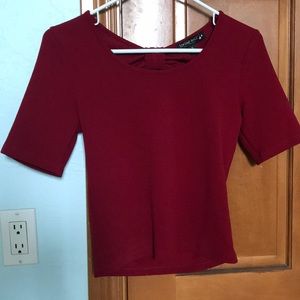 Red short sleeve blouse